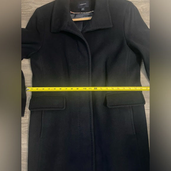 Gorgeous Lands End Navy Trench Coat Wool Blend 4 Pockets Women’s Size 10P - Picture 12 of 15